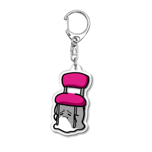 こわがりおばけ　いすのした Acrylic Key Chain