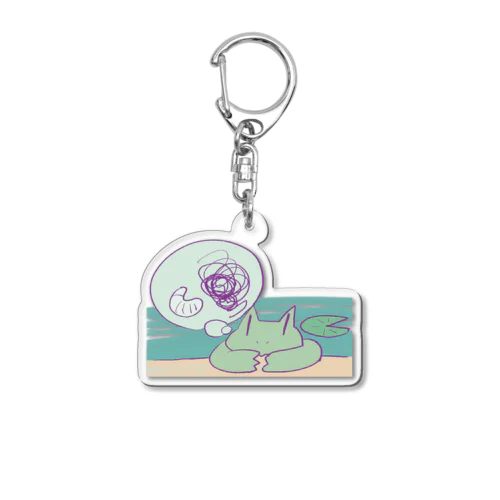 カエルのかんがえごと Acrylic Key Chain