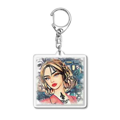 アメリカン女性 Acrylic Key Chain