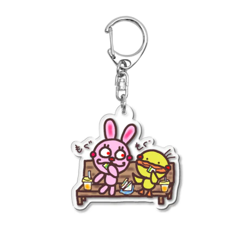 仲良し～♪うさぴよ Acrylic Key Chain