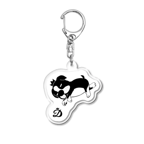 ゴロゴロする犬 Acrylic Key Chain