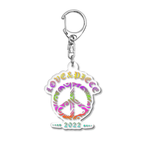 Love＆peaceシリーズRainbowcolorバージョン Acrylic Key Chain