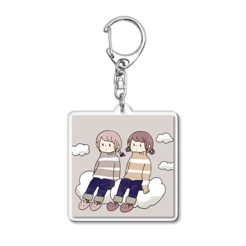 雲の上ふわふわ Acrylic Key Chain