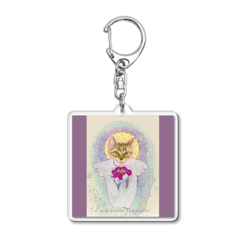 猫天使シリーズ 「牡丹」 Acrylic Key Chain