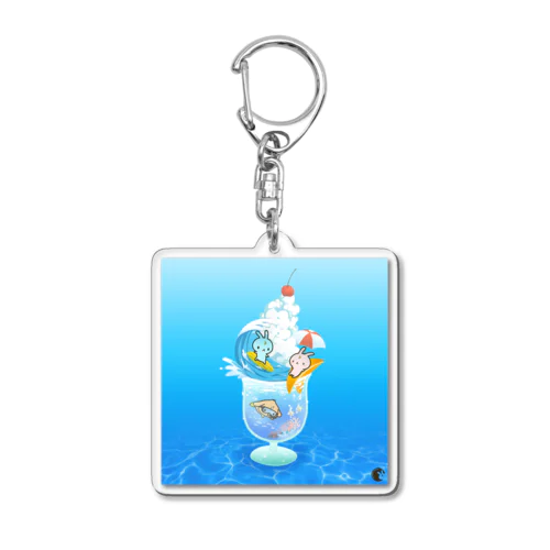 8月のハルナうさぎ Acrylic Key Chain