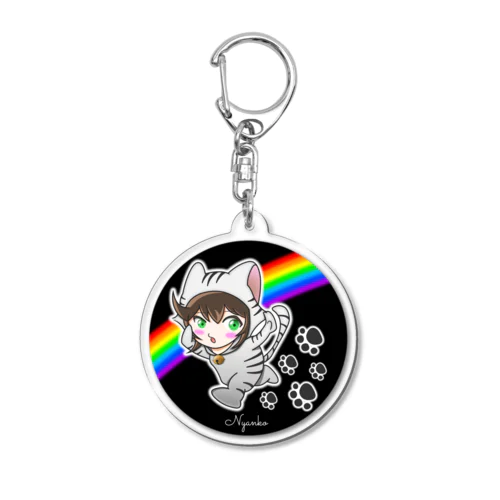 にゃん娘(グレー) Acrylic Key Chain