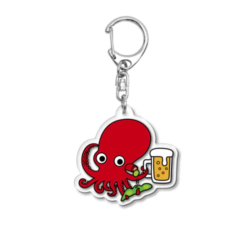 【NEW】タコとビールと枝豆 Acrylic Key Chain