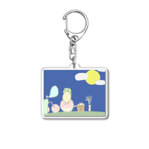 りんごさんとお月見 Acrylic Key Chain