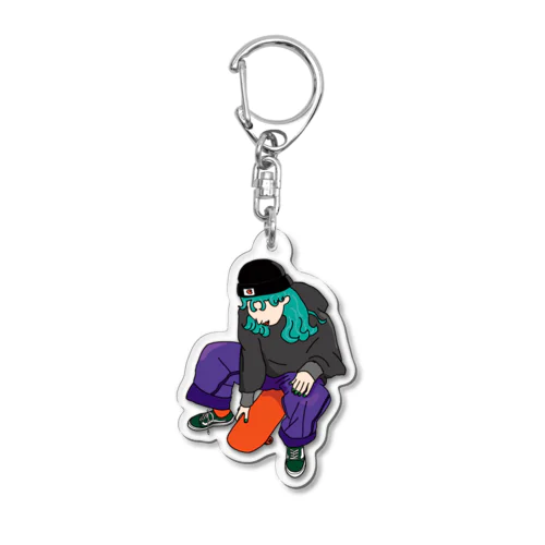 スケボー女子 Acrylic Key Chain