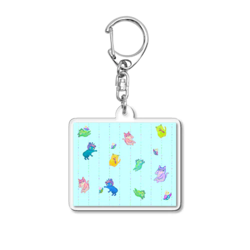 トリねこパーティー Acrylic Key Chain