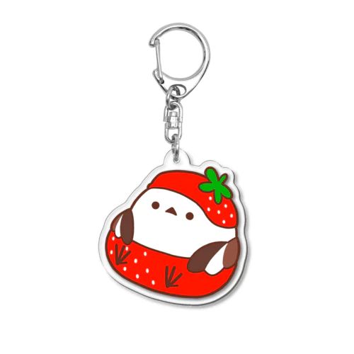 いちごパンツのシマエナガちゃん Acrylic Key Chain