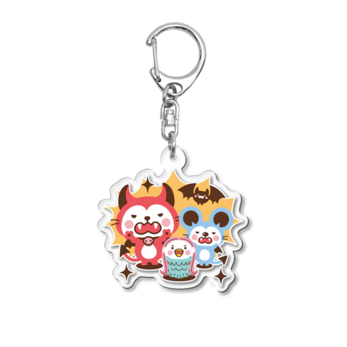 デビねこくんとデビねずちゃん アクリルキーホルダー アマビエ Acrylic Key Chain