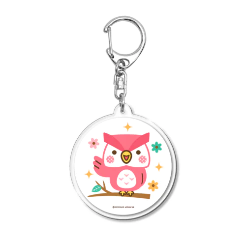 ももいろフクロウのフクさんアクリルキーホルダー Acrylic Key Chain