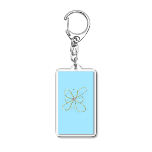 お花ー水色 Acrylic Key Chain