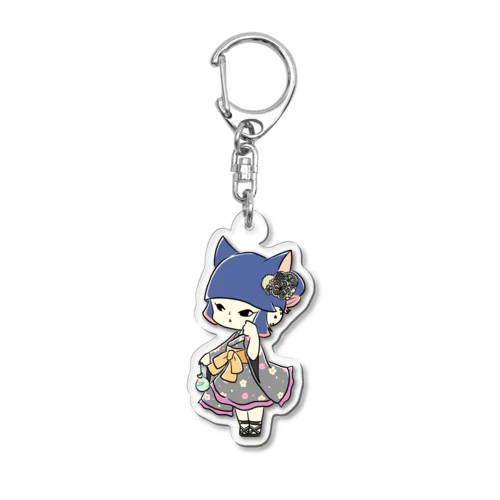 浴衣ねこキーホルダー Acrylic Key Chain