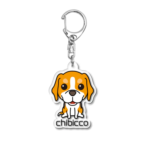 スマイルビーグル chibicco (黒文字) Acrylic Key Chain