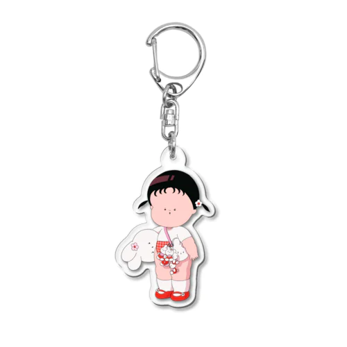 フラワーらびっちゅと女の子 Acrylic Key Chain