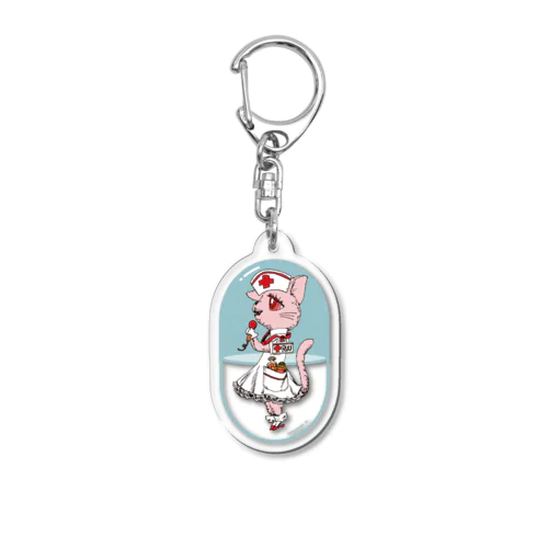 Ruu×Gerbera×E.W.I 「Nurse Ruu💊🐈‍⬛🎤」keyholder Acrylic Key Chain