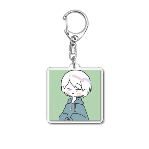 かわいい白い髪の男の子のキーホルダー Acrylic Key Chain