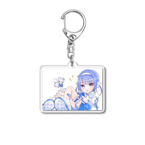 水色のサブカルちゃん Acrylic Key Chain