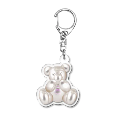 Pearl Teddy Acrylic Key Chain