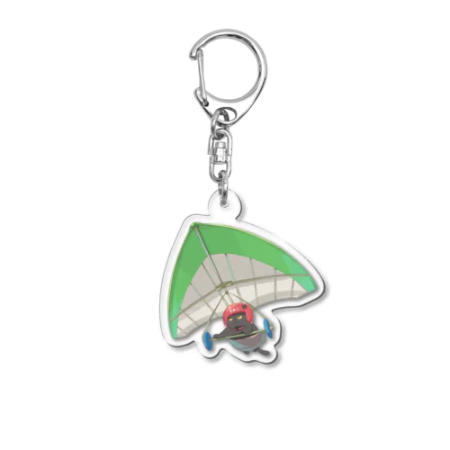 ハンググライダーねこ_まめこ&ふーこ Acrylic Key Chain