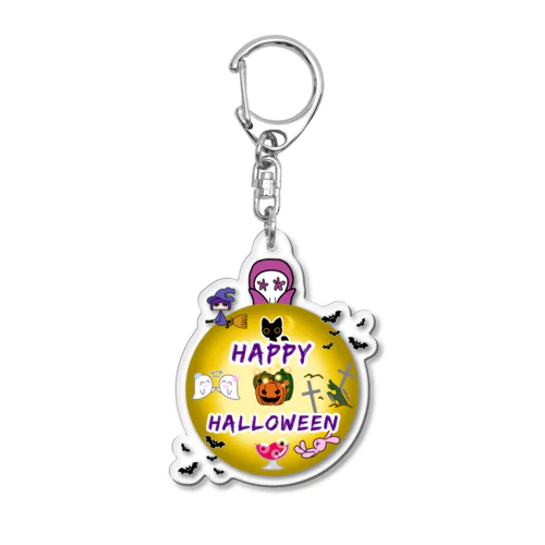 ハロウィン　魔女のwitchanとなかまたち Acrylic Key Chain