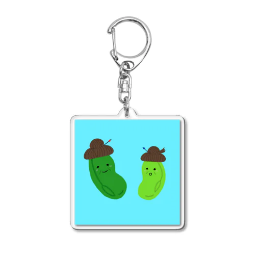 おまめこまめ師匠 Acrylic Key Chain