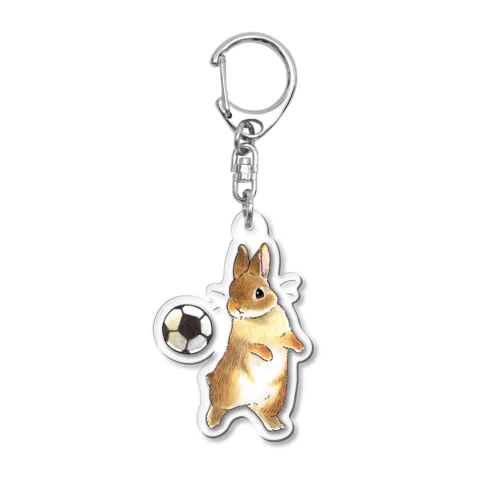 サッカーうさぎさん Acrylic Key Chain