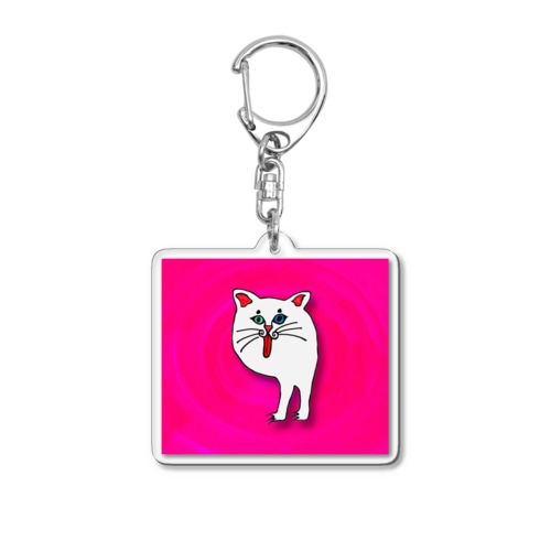 白猫くん Acrylic Key Chain