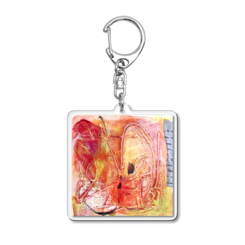 an apple. Acrylic Key Chain