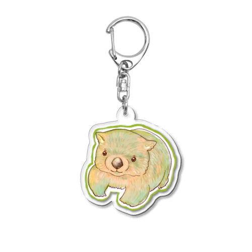 カラフル　ウォンバット　抹茶 Acrylic Key Chain