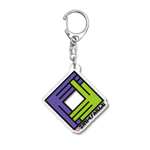 狐の窓 (紫×緑) Acrylic Key Chain