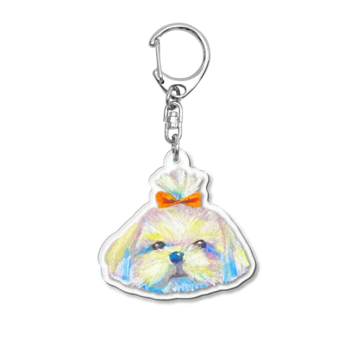 りぼんのマルチーズ Acrylic Key Chain