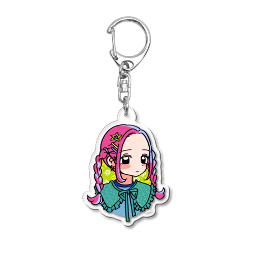 三つ編みの子 Acrylic Key Chain