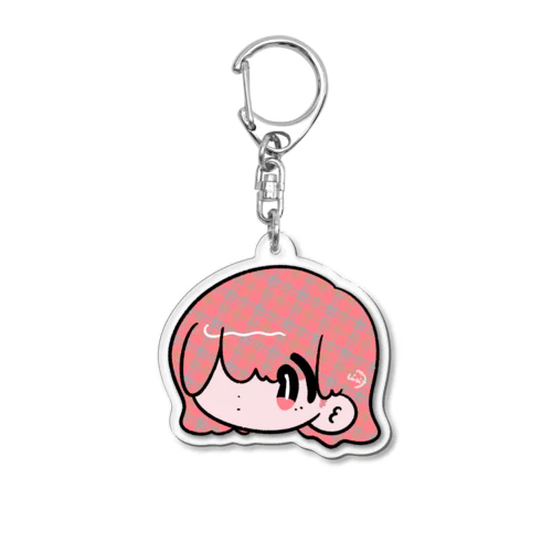 ほっこりチェックガール Acrylic Key Chain