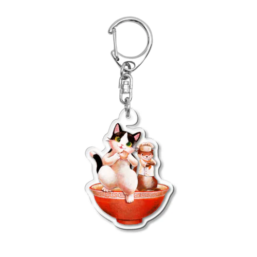 ラーメンとねこ Acrylic Key Chain