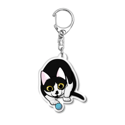 そこそこリアルねこ おもちゃを狙うにゃん02 Acrylic Key Chain