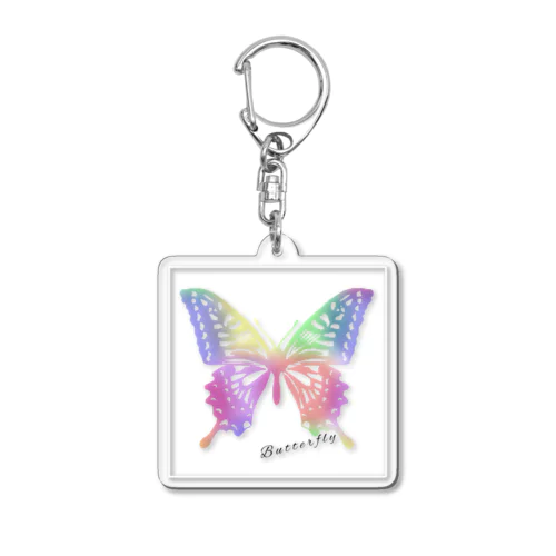 Butterfly(透過、白枠) Acrylic Key Chain