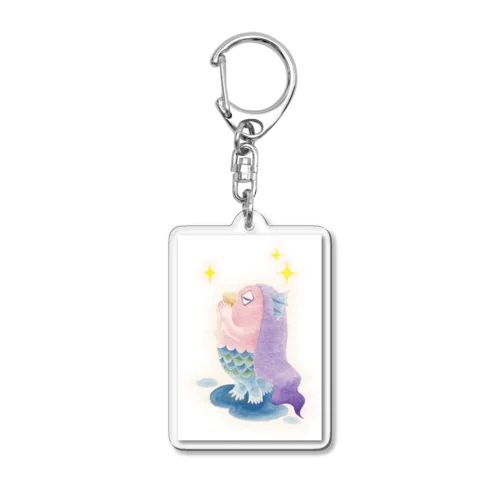 アマビエさん（祈り・横） Acrylic Key Chain