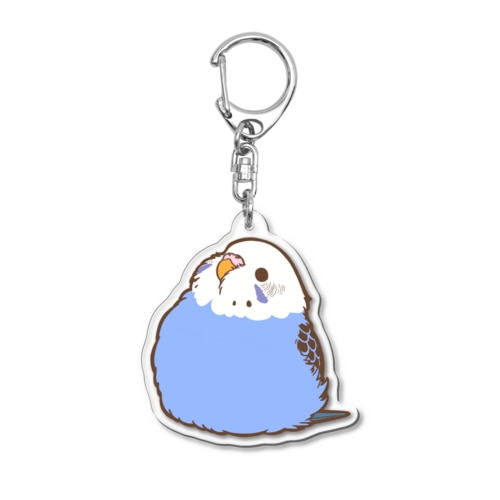 丸いもふ鳥。(セキセイインコ (ノーマル(バイオレット)) Acrylic Key Chain