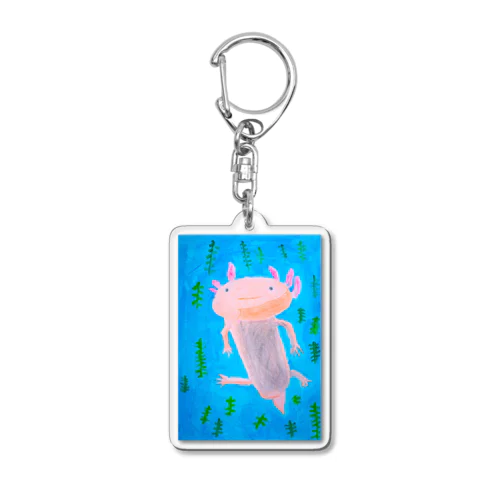 かわいいメキシコサラマンダー（ウーパールーパー） Acrylic Key Chain