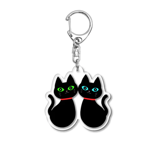 双子の黒猫 Acrylic Key Chain