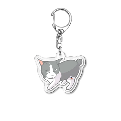 縄張り意識のハチワレ猫 Acrylic Key Chain