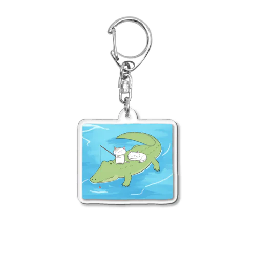 優しいワニさんとちびにゃんず Acrylic Key Chain