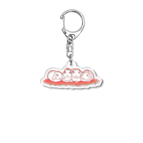 むぎゅっとくっつきお座りうさぎ Acrylic Key Chain