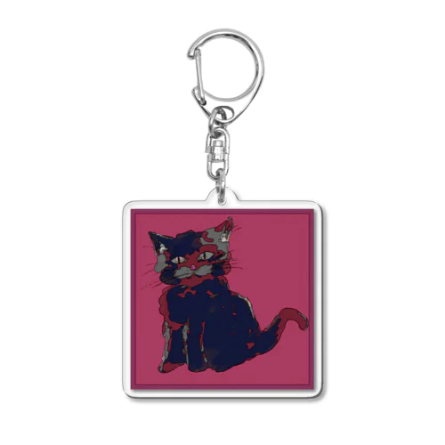 黒猫 Acrylic Key Chain