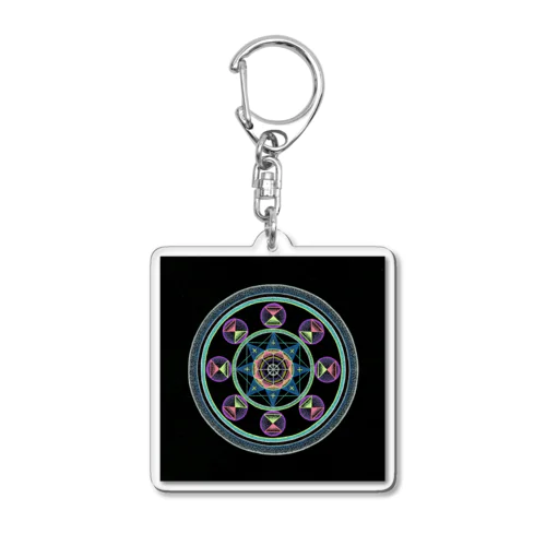 Mandala#1(四角) Acrylic Key Chain