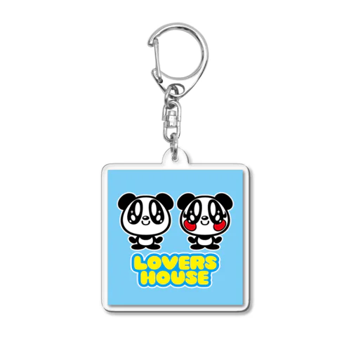 LOVERS HOUSE ロゴ　ブルー Acrylic Key Chain