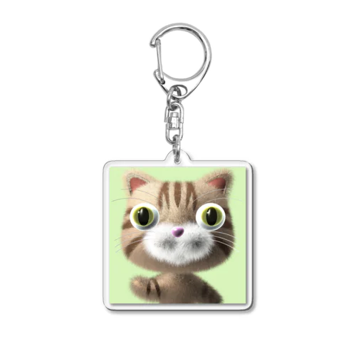 茶とら猫 Acrylic Key Chain